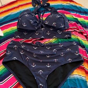 Unique Vintage Nautical High waist Bikini